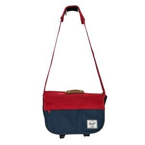 Herschel Supply Co. Laptop Messenger Bag Large Red Blue Adjustable Carryall
